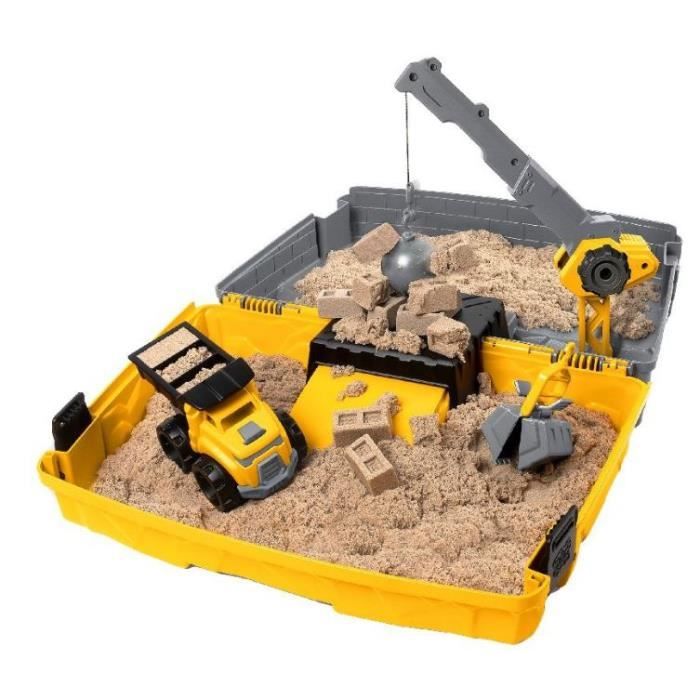 Kinetic Sand ensemble de jeu Construction 907 grammes de sable jaune 6-pièces