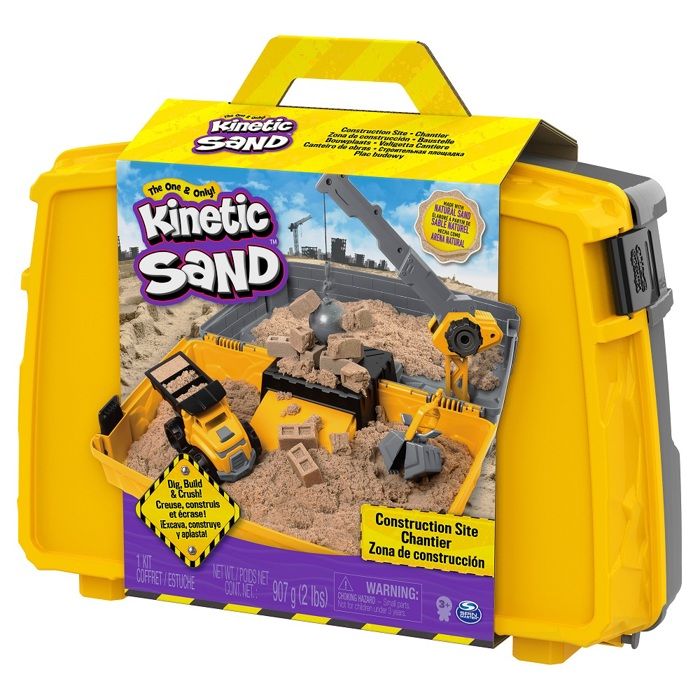 Kinetic Sand ensemble de jeu Construction 907 grammes de sable jaune 6-pièces