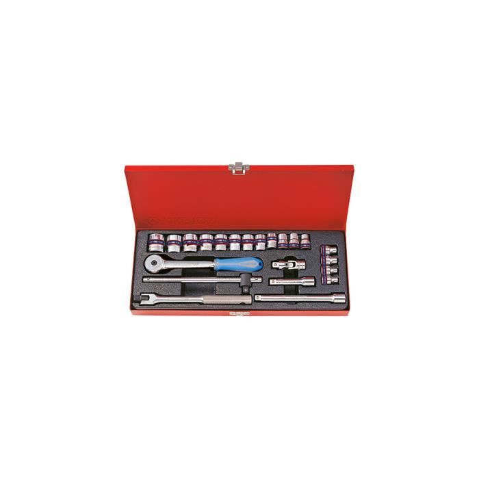Coffret de douilles métriques et accessoires 3-8\