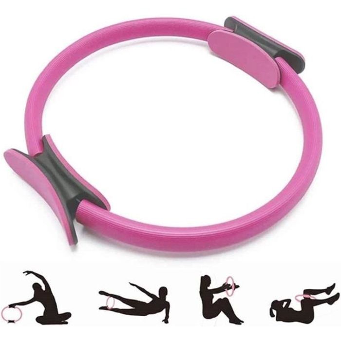 Yoga Circle Fiberglass Crescent Handle Anneau Pilates Yoga Resistance Ring - Rouge