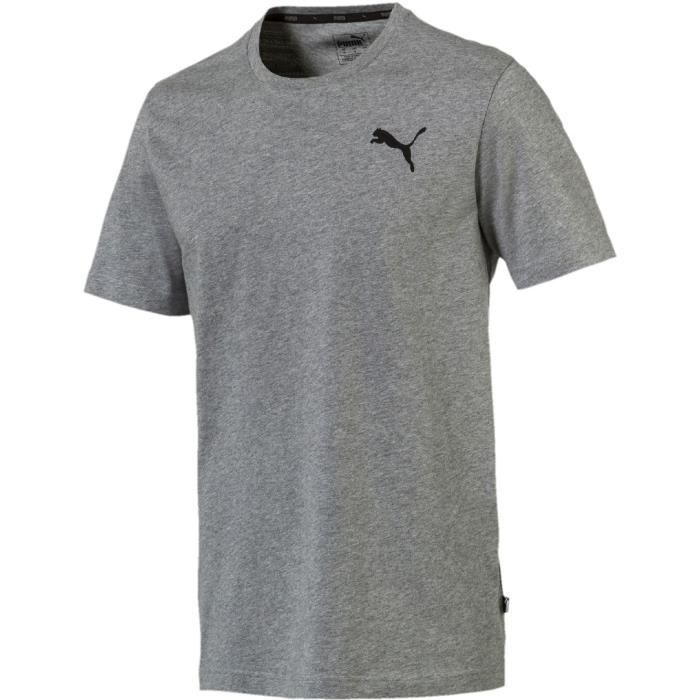 PUMA - T-shirt de sport Logo - coupe regular - gris - homme
