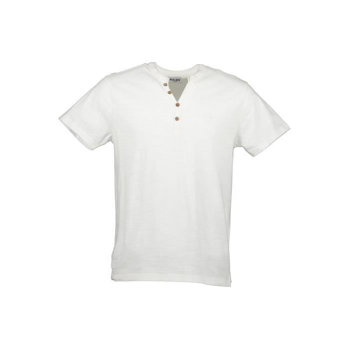 DEELUXE T-shirt à col boutonné KALONI White