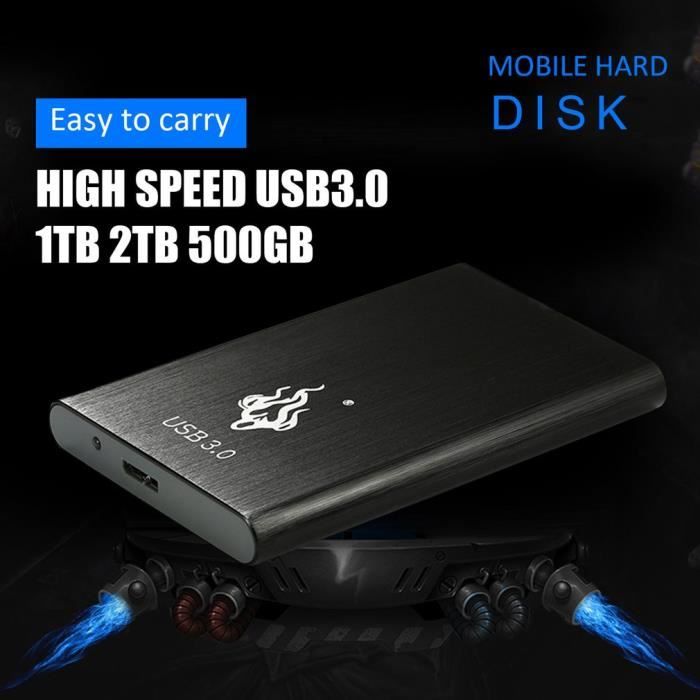 Disque dur 2.5 `` adapté pour PC Windows Portable 500 Go 1 to 2 to lecteur mobile
