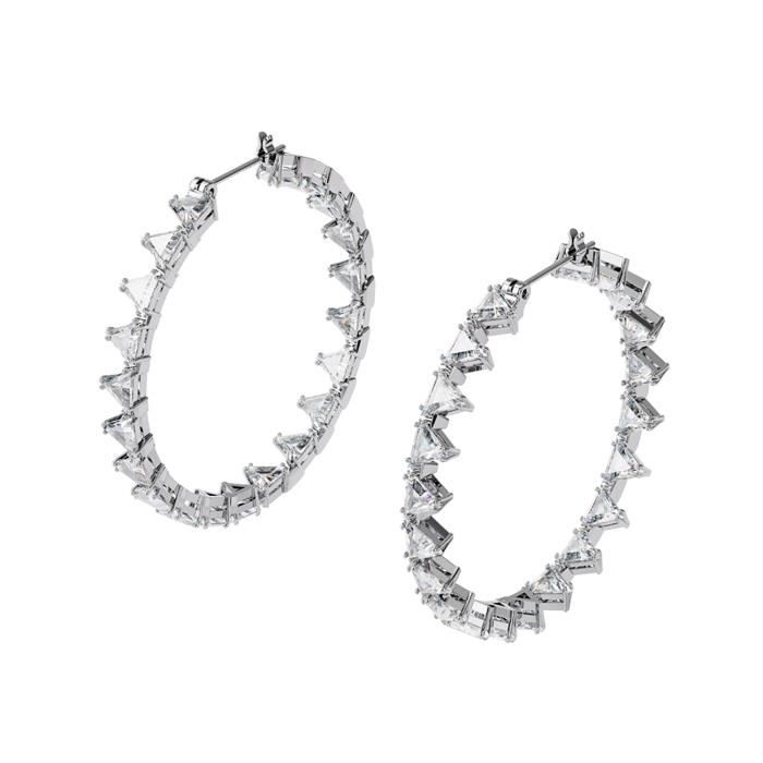 Boucles d'Oreilles femme - SWAROVSKI - Créoles Swarovski Millenia - Couleur de la matière:Blanc