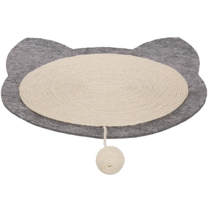 TRIXIE Matelas griffoir en feutre Junior - 40 x 35 cm - Naturel et gris - Pour chat