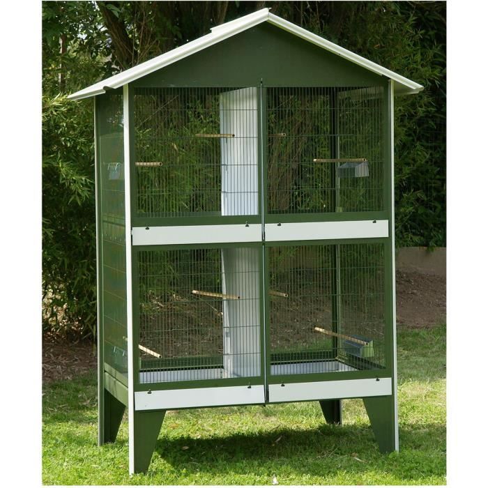 VADIGRAN Volière nr 15 avec toit - 122x82x173 cm - Vert et blanc - Pour oiseau