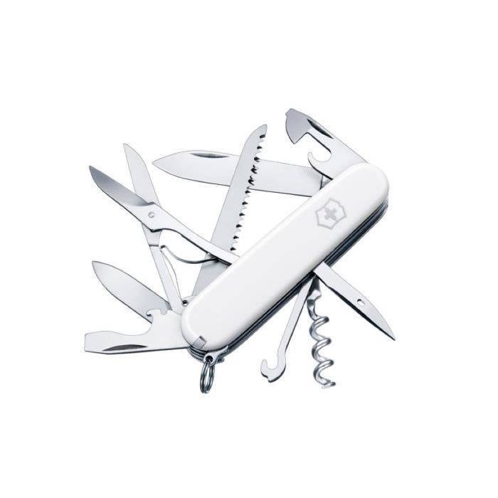 Victorinox Huntsman Blanc - Couteau Suisse 91 mm - 15 Fonctions
