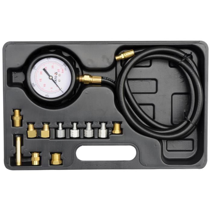 Testeur De Pression YATO YT-73045 – Hydraulique/pneumatique, 0-140 Bar, Coffret Plastique