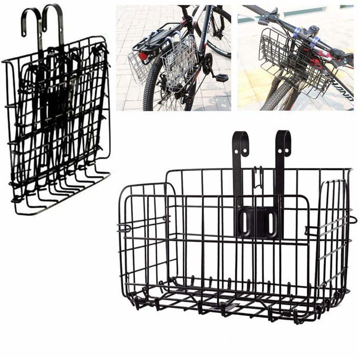 Panier à Vélo Montagne, Panier de Vélo Avant Pliable, Panier de Caisse Amovible pour la Plupart des vélos Pliants