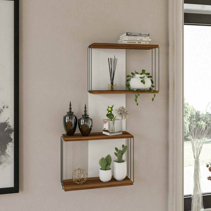 Étagère Gerolama 65 x 19 x h 96 cm chêne blanc Panneau effet bois Étagère Gerolama 65 x 19 x h 96 cm chêne blanc Panneau effet bois