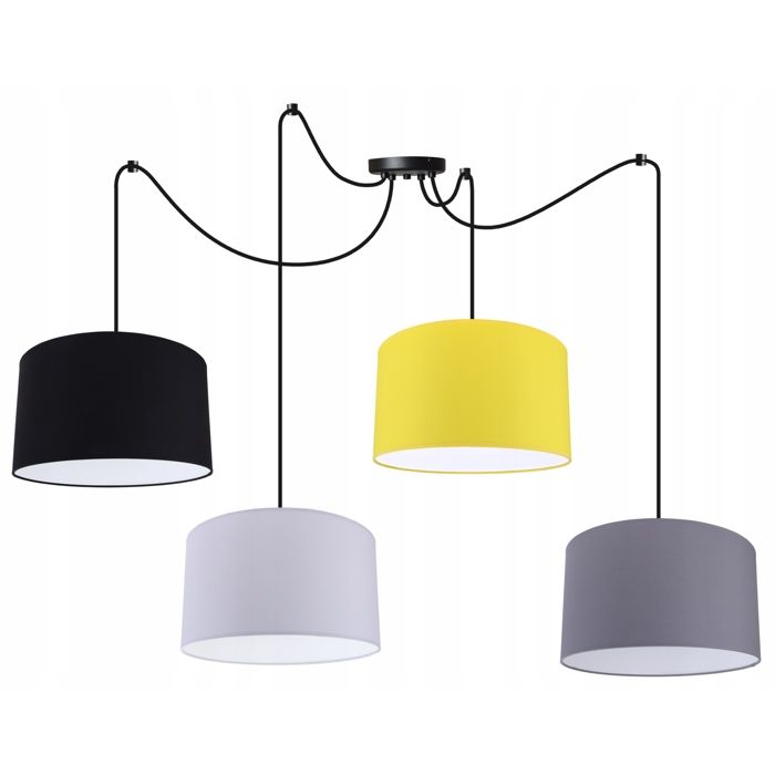 Lampe Suspendue - Light-Home - Spider Matero 2170/4 - Réglable - Métal - Abat-jour Tissu