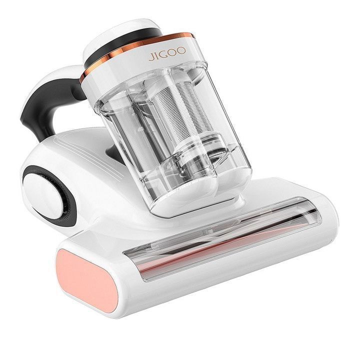 JIGOO J300 Aspirateur à Matelas 13 kPa - UV et Air Chaud - Capteur dAcariens - Double Réservoir - Anti-Allergie - Silencieux