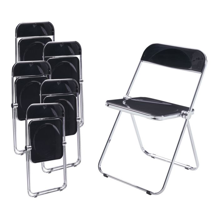 Lot de 6 chaises pliantes Pornainen 74 x 46 x 47 cm noir Lot de 6 chaises pliantes Pornainen 74 x 46 x 47 cm noir