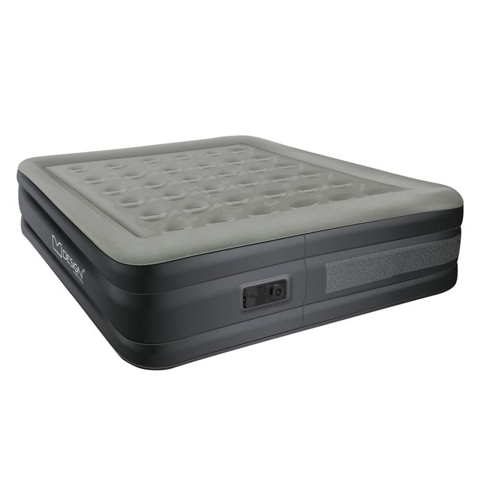 ML-Design Matelas Gonflable 2 Personnes 203x157x47cm Certifié TÜV Pompe à Air Électrique 230V Gris Lit Autogonflant Antidérapant