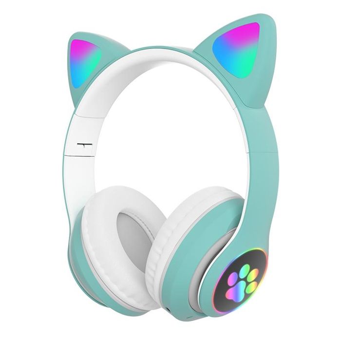 Casque Audio Bluetooth 5.0 Oreilles De Chat RGB Stéréo Avec Réduction ...