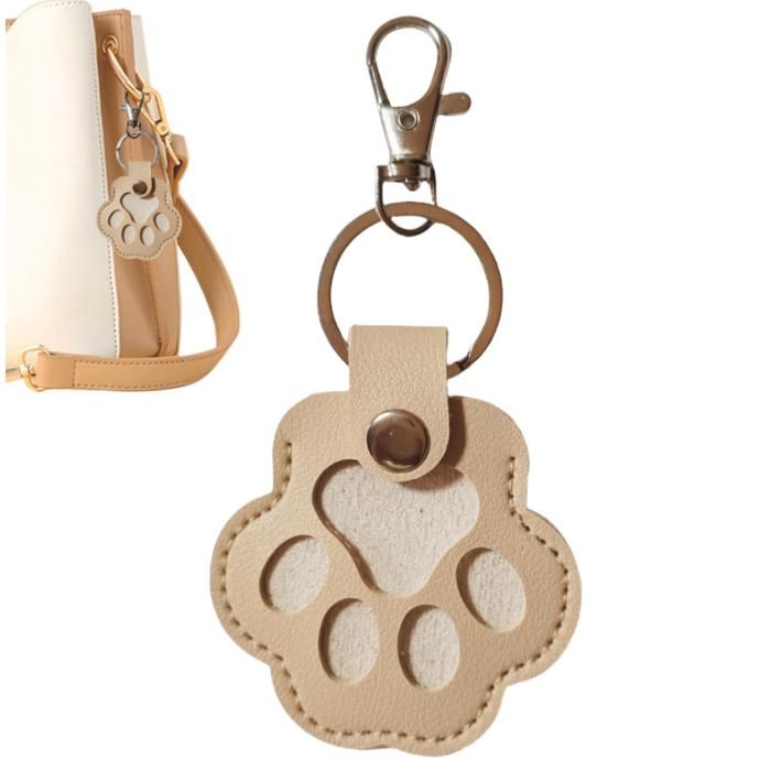 Porte-Clés Collecteur de Poils Porte-Clés pour Recueillir Poils de Chat et de Chien Pendentif Bijou au Design de Patte Stockage
