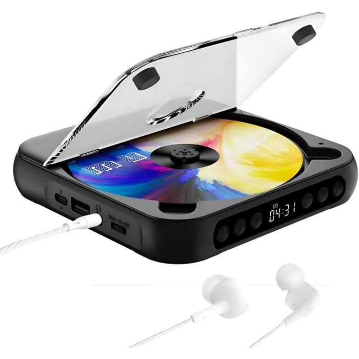 Lecteur CD Bluetooth musique qualité sonore HIFI design polyvalent noir
