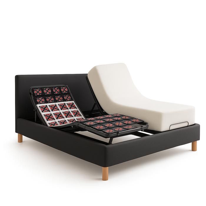 Pack Lit Électrique Matelas 160x200 cm - Gris foncé - Sommier relaxation+Contour lit Tissu+Matelas Pack Lit Électrique Matelas 160x200 cm - Gris foncé - Sommier relaxation+Contour lit Tissu+Matelas