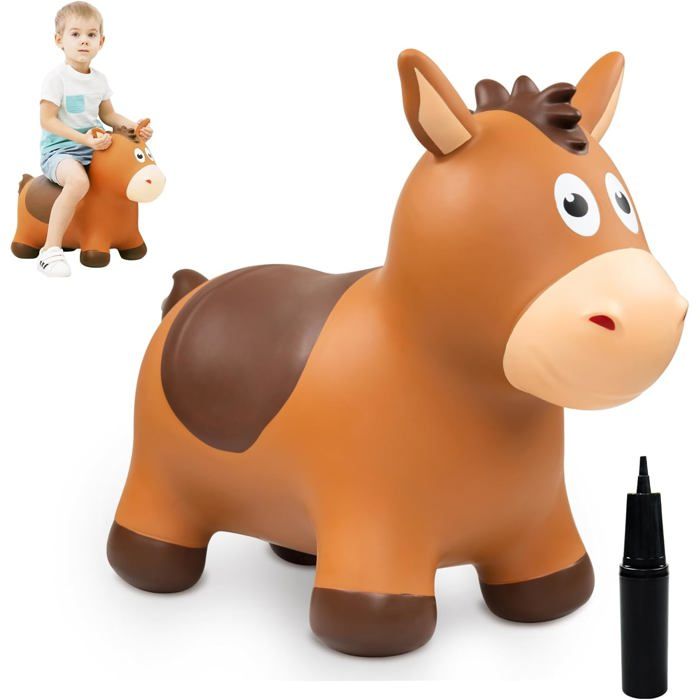 INPODAK Cheval Sauteur Gonflable – Animal Bouncy Pour Enfants – Dès 2 Ans – Cadeau Anniversaire