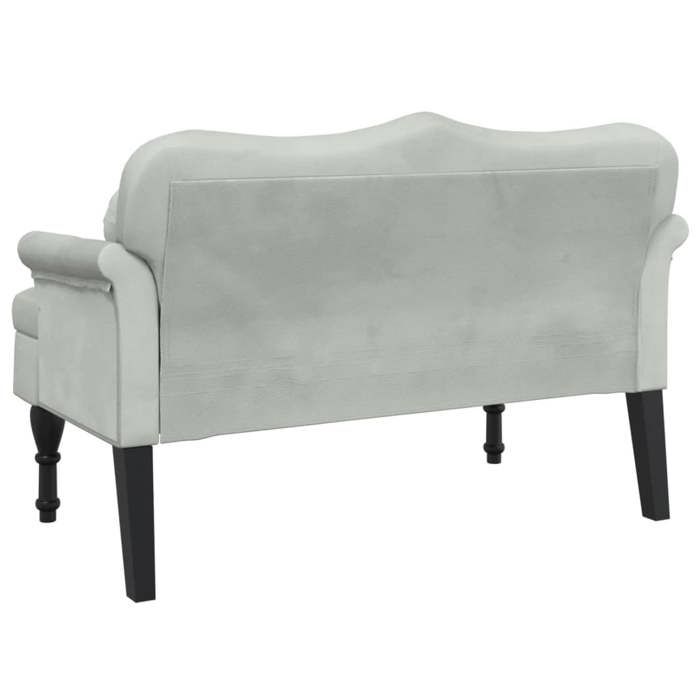Black Friday Banc salon - JILL - Banquette/Coffre - avec coussins Gris clair 120 5x65x75 cm - Velours BB328