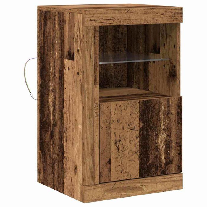 Meuble dappoint en bois dingénierie - vidaXL - 41x37x67 cm - Bois ancien - 3 étagères - Assemblage requis