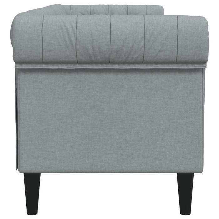 {Promotion January} Canapé Chesterfield 3 places MODERNE Pour 3 personnes - Sofa Chambre/Appartement - gris clair tissu &3_3581131