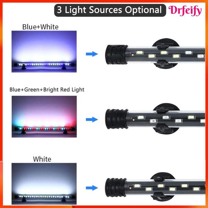 Meilleurs prix pour Lumière LED pour aquarium - AKOZON - 58 cm - Submersible IP68 - Bleu & Blanc - 12W 36 LED