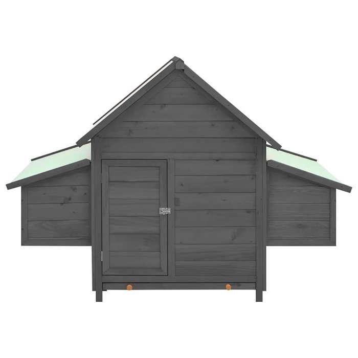 Gris Abri poules/animaux - ZENCORE® Poulailler Gris et blanc 150x96x110cm Bois de sapin massif Top685502341