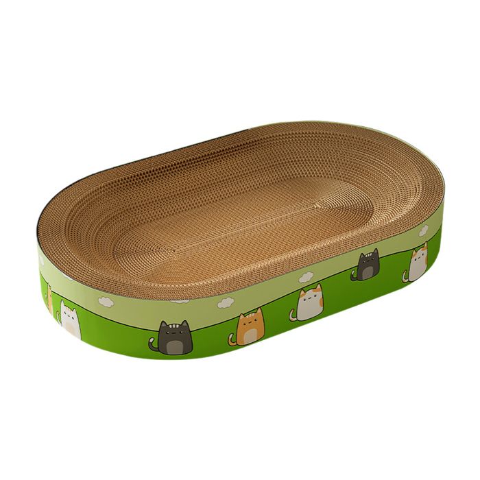 Griffoir pour chat 50x36x10cm grand nichoir pour chat griffer et se reposer 2-en-1 carton ondulé haute densité résistant l’usure