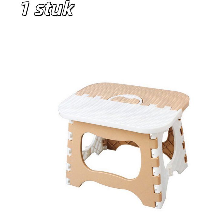 Tabouret Pliable En Plastique Renforcé Portable Pour Maison Extérieur Pêche 26*21*21 cm Kaki