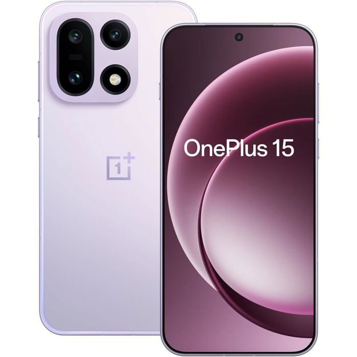 OnePlus 15 Smartphone à tri-Puce AI avec Snapdragon 8 Elite Gen5 16Go RAM+512Go Stockage Ultra Violet