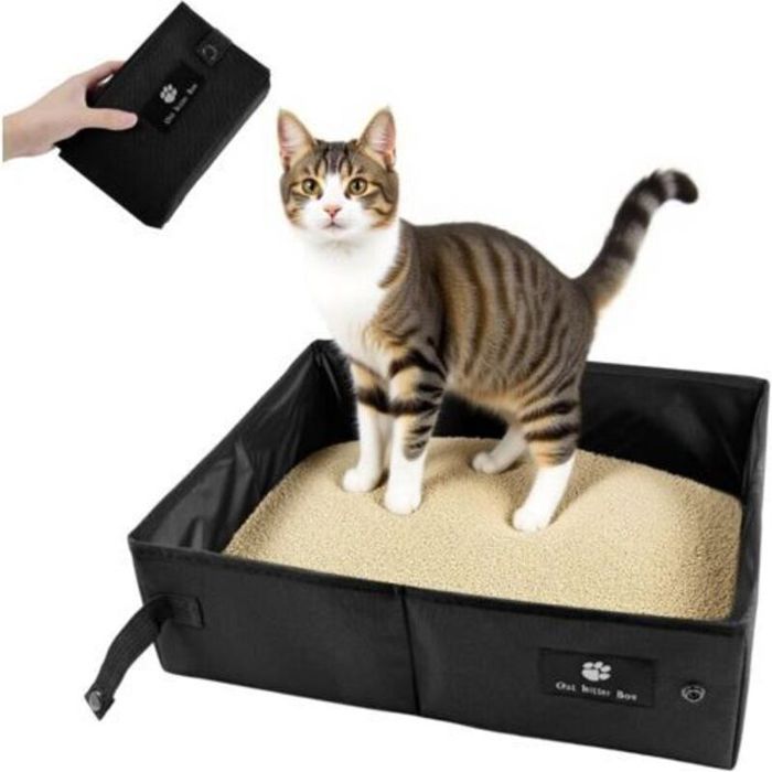 Bac à litière de voyage pour chat 45 x 35 x 125 cm pliable idéal pour une utilisation en extérieur en intérieur et en voyage.