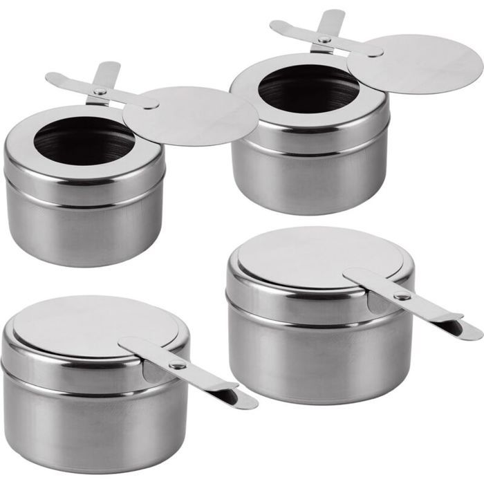 4 brûleurs à pâte combustible inox – idéal fondue buffet & camping