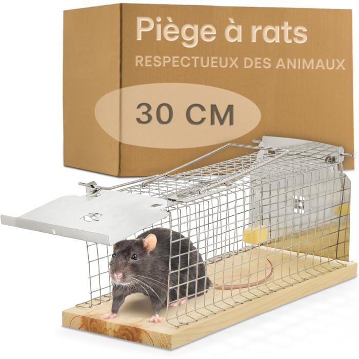 Cage Piège à Rat Vivant - 30 cm Grand - Piege a Rongeur - pour Les Rats et Les Souris