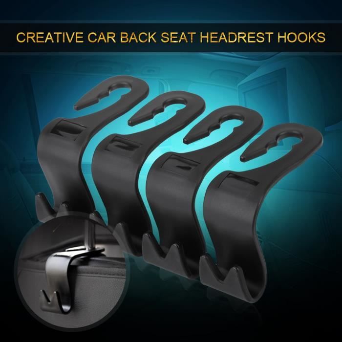 Lot De 2 Crochets Appui-Tête Voiture – Support Sac à Main, Manteau, Courses – Universel SUV Et Voiture 15 Kg Max