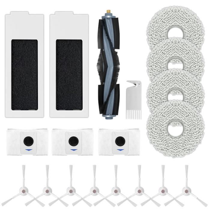 Kit daccessoires de rechange pour ECOVACS DEEBOT T20 Omni 1 brosse principale 2 filtres 8 brosses latérales 4 chiffons 3 sacs