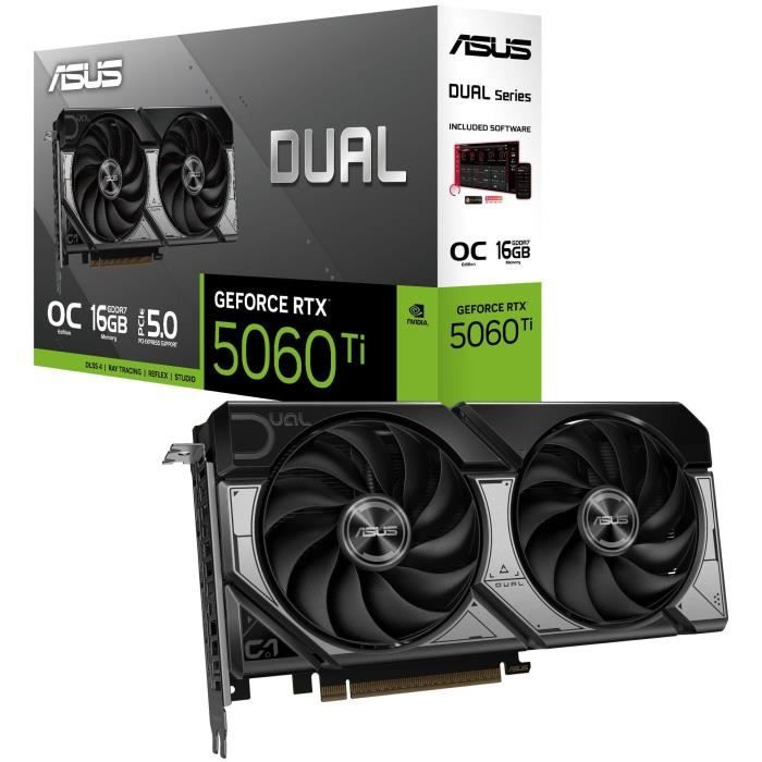 ASUS Dual RTX5060TI O16G NVIDIA GeForce RTX 5060 Ti GDDR7 Neuf - vue 5