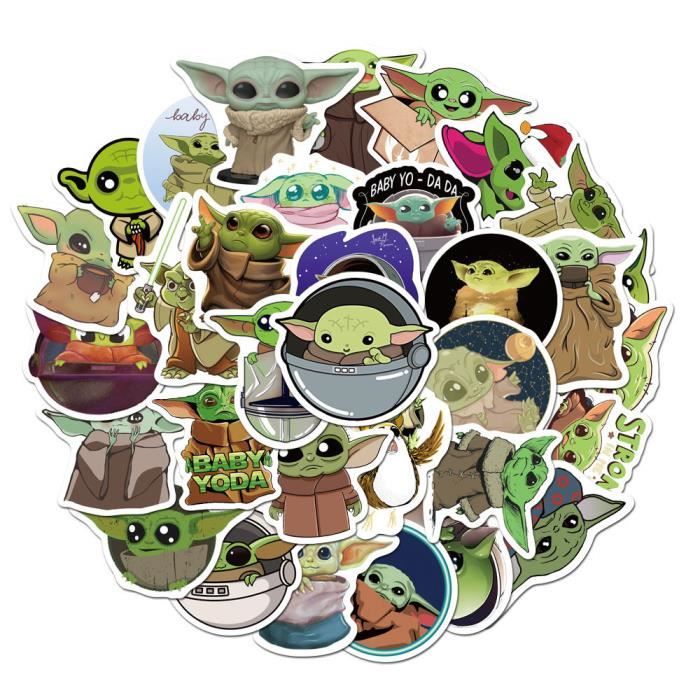 Star Wars Bebe Yoda Ordinateur Portable Etiquette Bebe Yoda Chariot Bagage Telephone Voiture Voyage 50 Pieces Paquet Cdiscount Maison