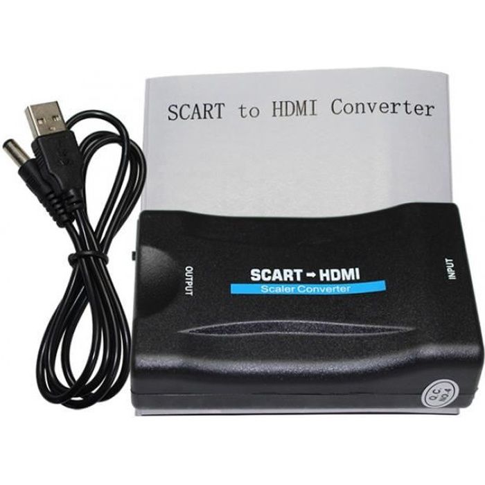 Adaptateur et convertisseur Novhill HDMI vers Péritel Adaptateur convertisseur pour vidéo TV DVD Blu Ray PS4