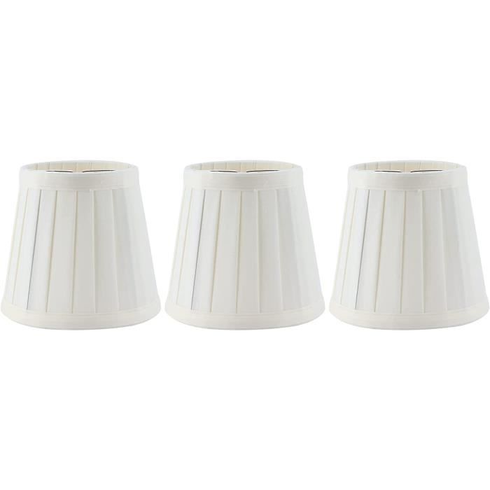 Lot De 6 Abat-jour Cylindriques En Lin Naturel - Compatibles E14/E27, à Pince, Pour Lustres, Appliques, Lampes - 8