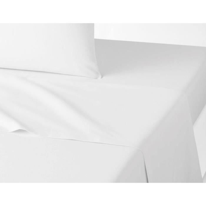 Drap housse 120x190 Blanc 100% coton