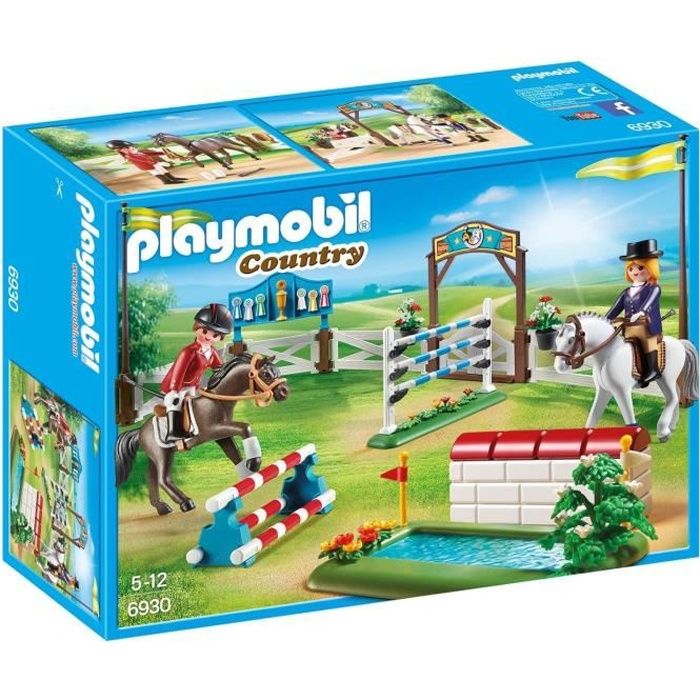 Parcours d'obstacles avec chevaux Playmobil