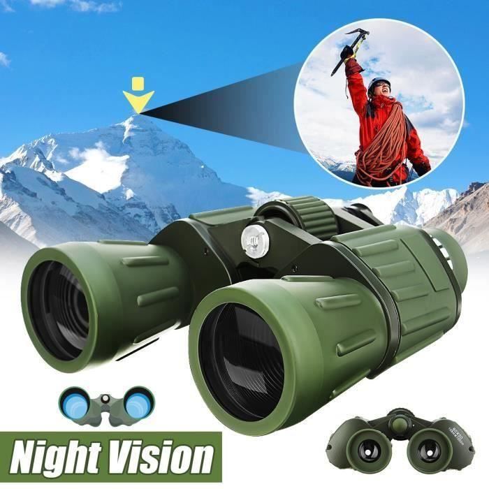 Hemore Jumelles 10x Vision Nocturne - Lunettes Binoculaires Mains Libres Pour Observation