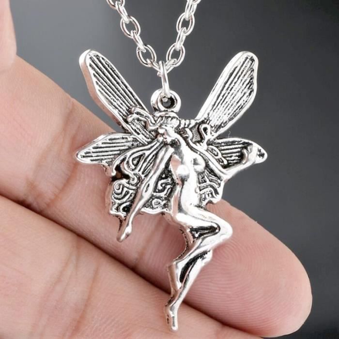 Collier Fée Wendy Princesse - Pendentif Lune Avec Fée, Acier Inoxydable, Cadeau Féerique Pour Fille Ou Femme - 4