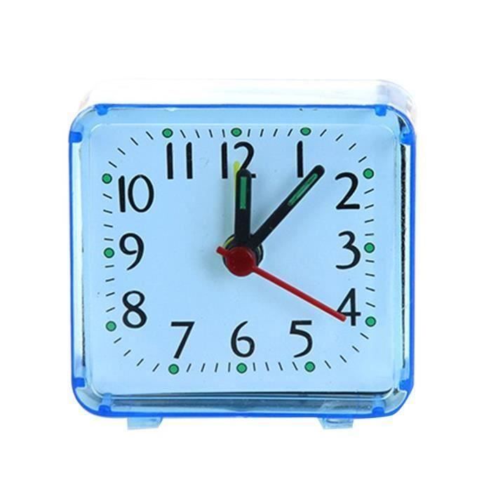 EKKONG Réveil Matin Chambre Réveil Silencieux sans Tic-Tac Réveils de Voyage avec la lumière de Nuit pour Garçons et Les Filles Blanc Bureau