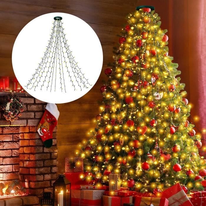 400 LED Guirlande Lumineuse Sapin de Noël 2M 16 Brins avec Anneau