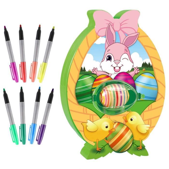 Jeu de Peinture DIY - ZGEER - Oeufs de Pâques - 8 Couleurs - Pour Enfants - 3 Ans et Plus