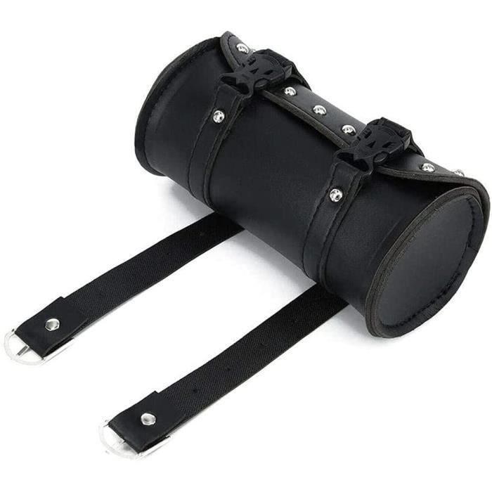 Sac à outils - Sacoche de selle imperméable - Cuir PU - Noir - Fixation par sangles