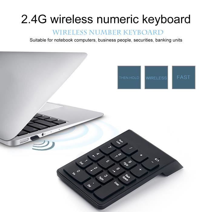 Clavier Numérique Sans Fil 2.4G - 18 Touches Portable | Mini Récepteur USB Pour PC, Laptop, Tablette | Design Compact Rose
