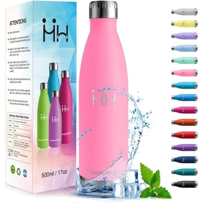 MHwan Gourde Pour Enfant De 600 Ml, Robuste Et Incassable, étanche Avec Paille, Sans BPA, Belle Bouteille D'eau Portable Pour Enfants, Adaptée Pour Les Voyages Scolaires